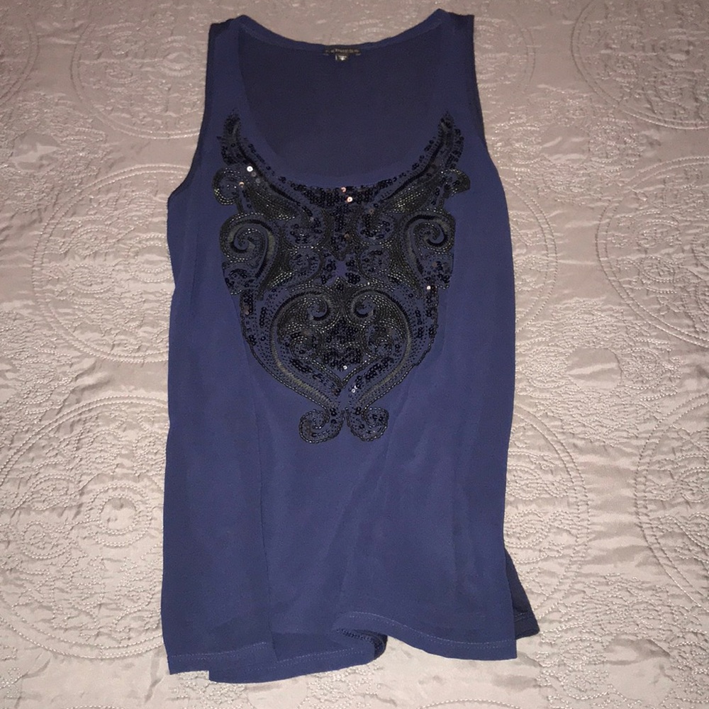 Small navy blue Express sleeveless blouse